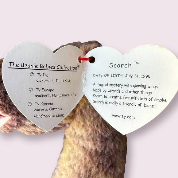 TY Beanie Baby - SCORCH the Dragon (7 inch) - MWMTs Stuffed Animal Toy - Picture 11 of 12
